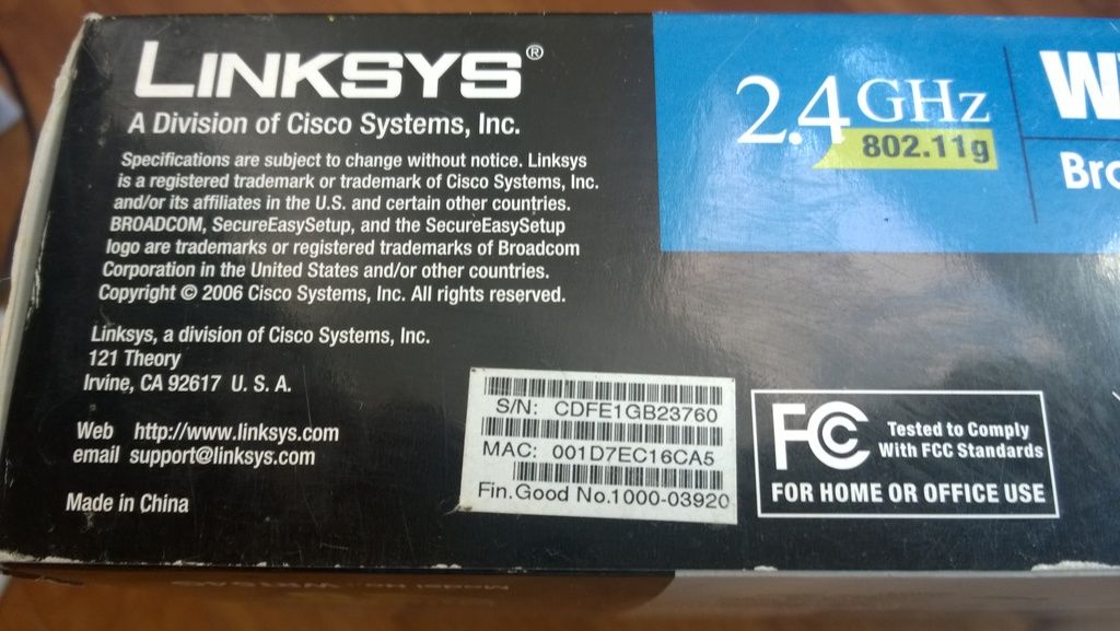 Bán Router Linksys WRT54G ver 7 còn mới, full trùng MAC và SN box .... - 8