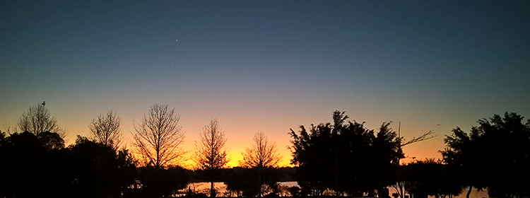 A vista linda do entardecer no meu parque