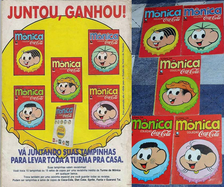 Coleção de revistas da Turma da Mônica com a Coca-Cola