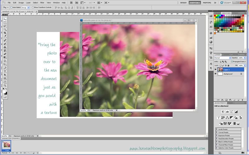 how to make Colour Palette Photographs template - adding layers to the colour palette