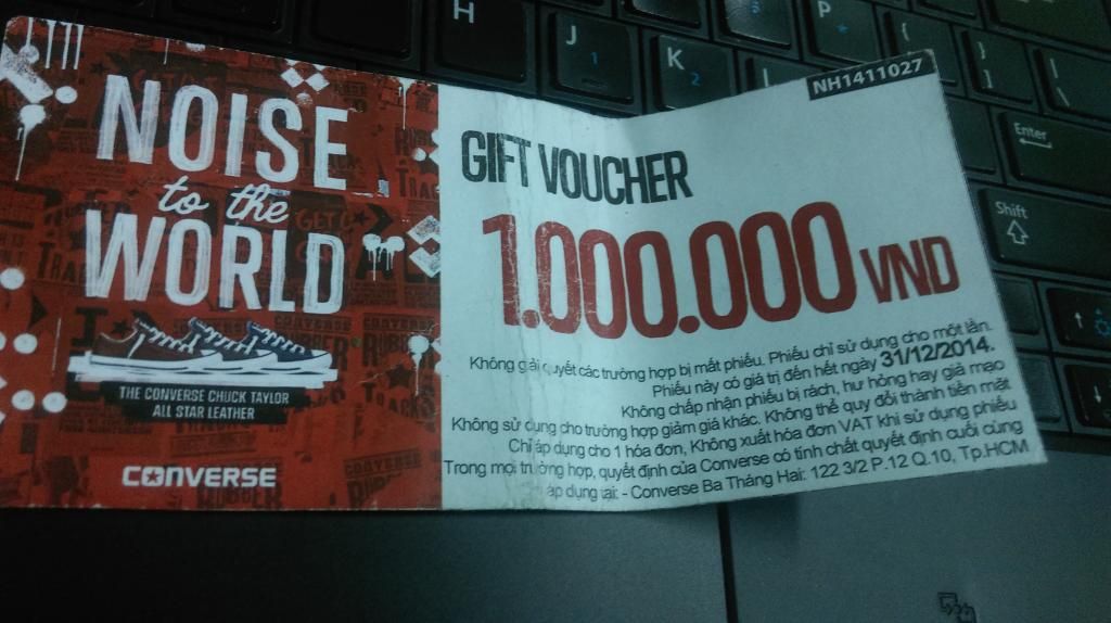 HCM- Voucher Converse trị giá 1 triệu - HSD 31/12