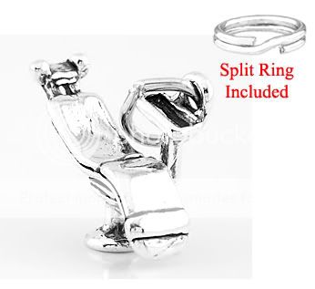 STERLING SILVER DENTAL CHAIR 3D CHARM W/ SPLIT RING  