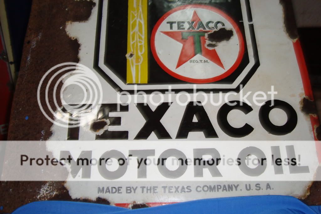 Old Vintage Porcelain Enamel TEXACO Motor Oil Sign Board from U.S.A 