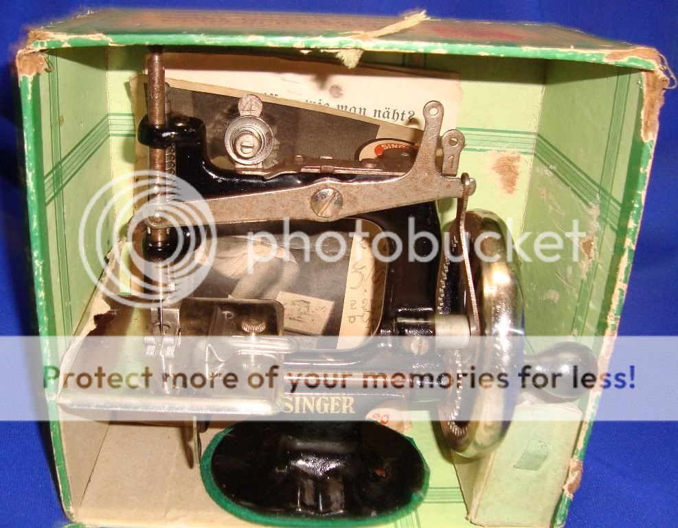 Old Vintage Die Cast Singer Sewing Machine with Box from Germany 1930 