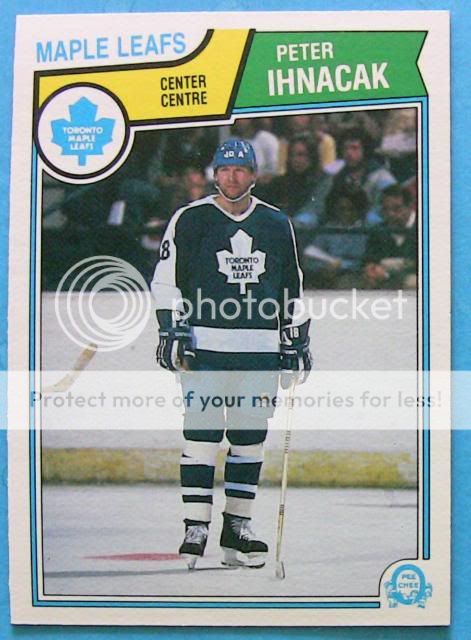 PETER IHNACAK, 83 84 O PEE CHEE #334, LEAFS, 5 for 4  