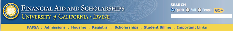 UCI Financial Aid bar